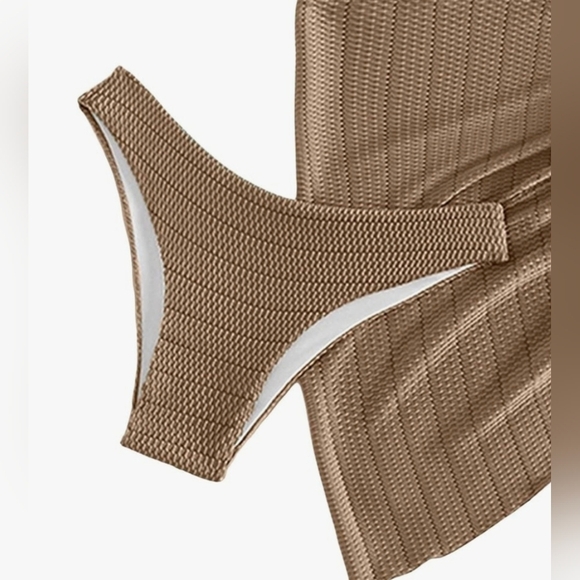 SHENHE 3 Piece Textured Halter Triangle Bikini Swimsuit with Cover up #470 NWOT - Picture 6 of 8